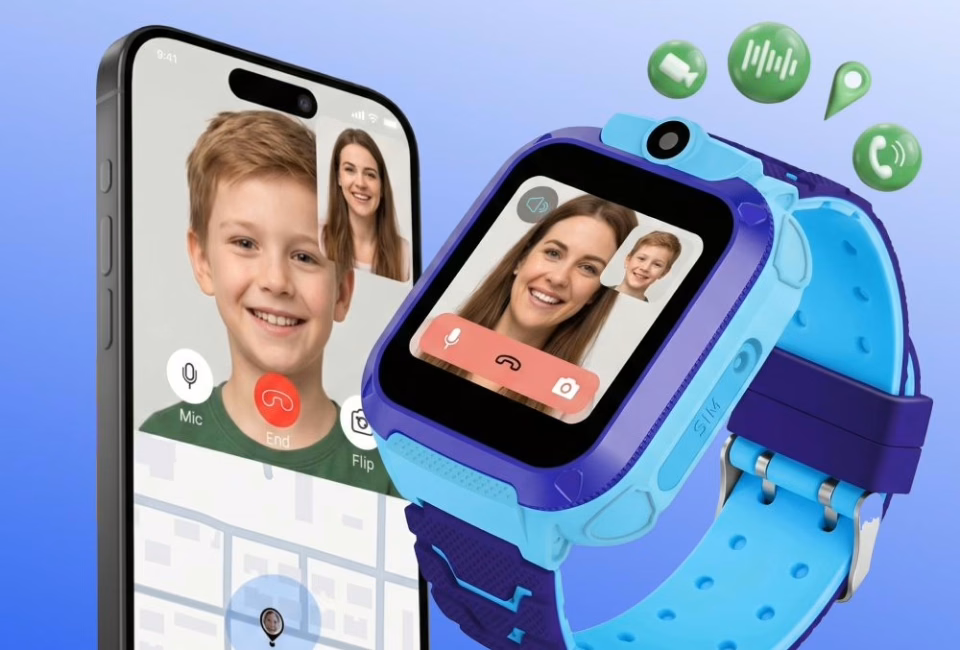 Appel entre la montre de l'enfant et le téléphone du parent