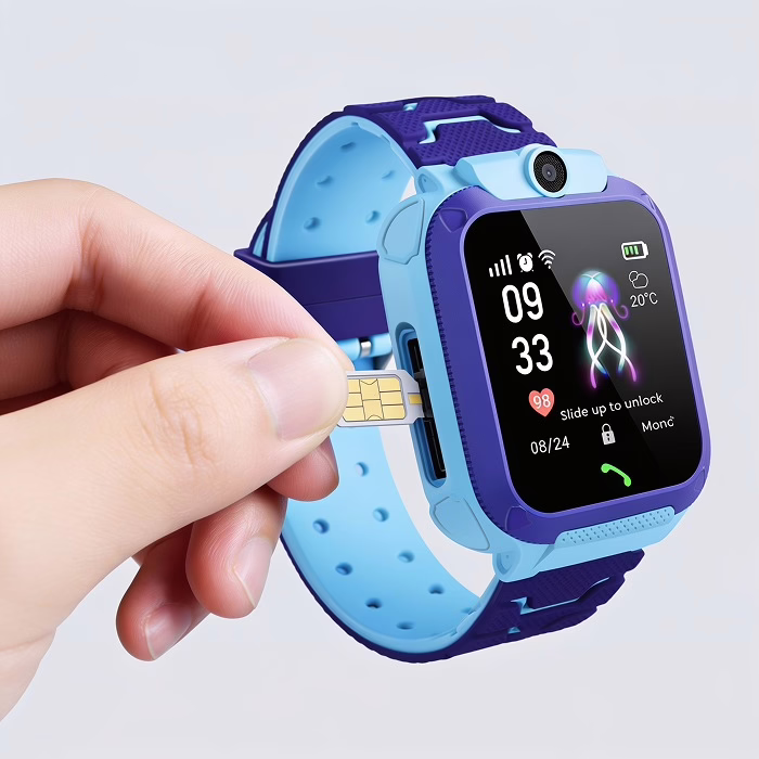 Insertion de la carte SIM dans la montre CubbyWatch